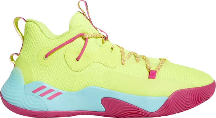 Adidas Harden Stepback 3 'Solar Yellow Shock Pink' Sneakers, Yellow