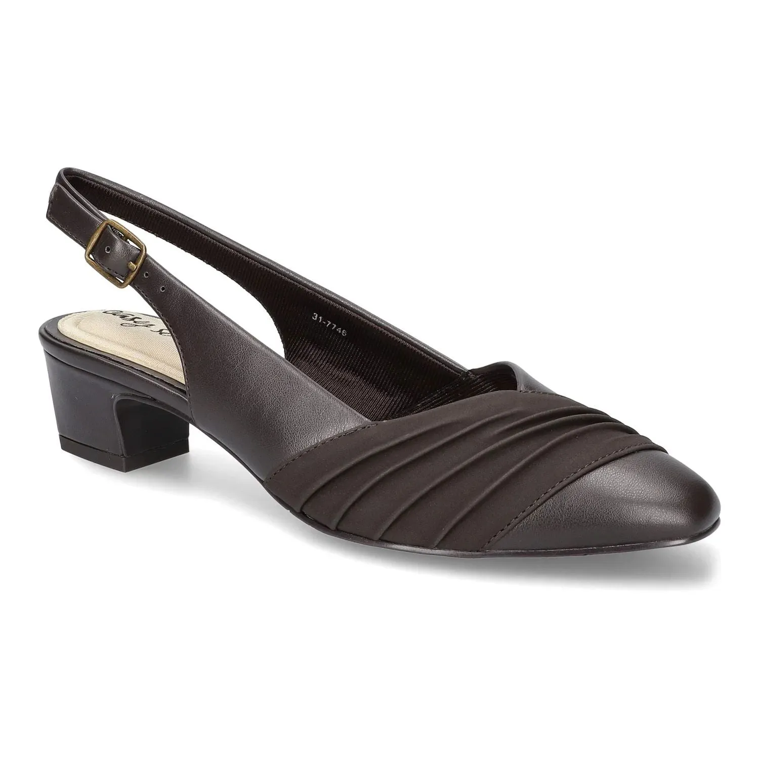 Bates by Easy Street Women's Open Toe Easy Street Pumps, Brown