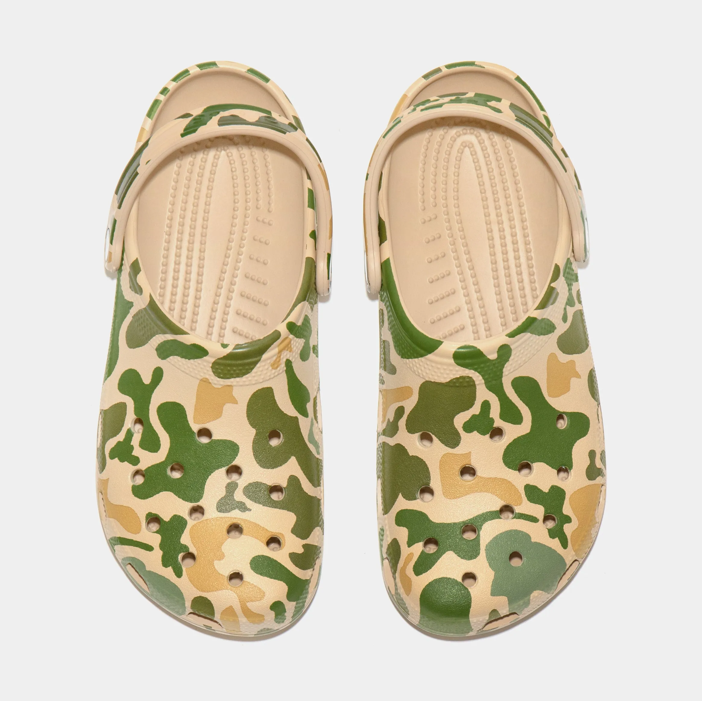 Classic Printed Camo Clog Mens Sandals (Beige/Green)