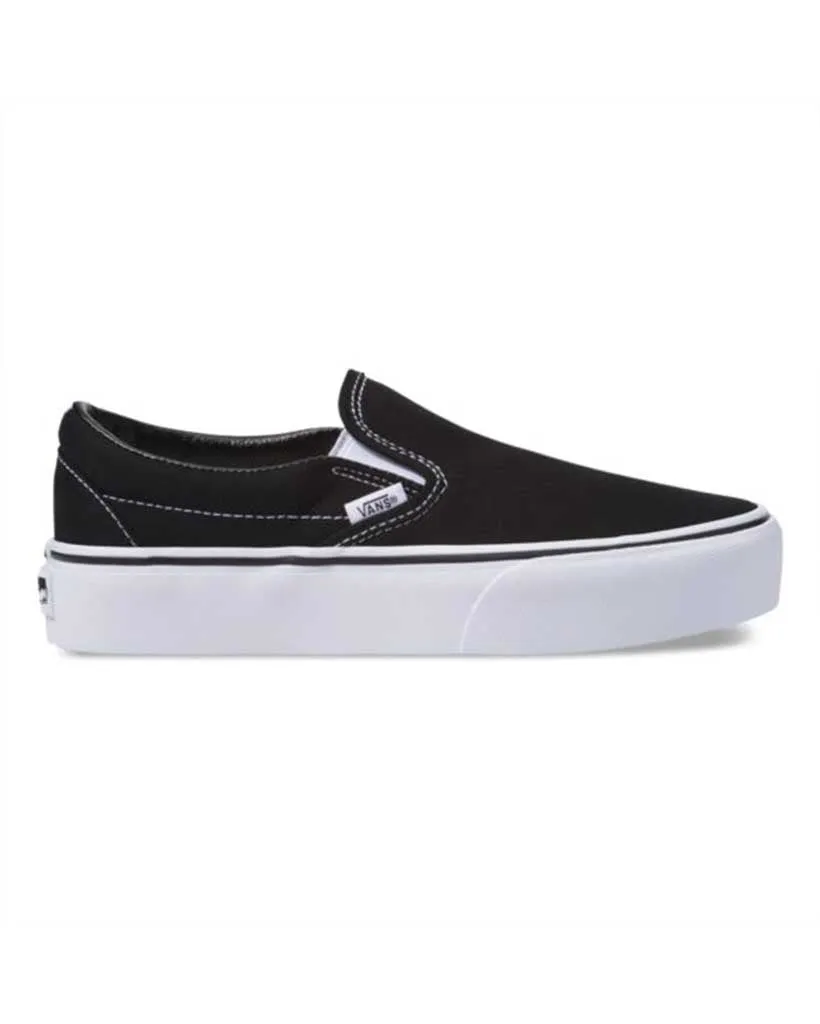 Classic Slip-On Platform Shoes - Black