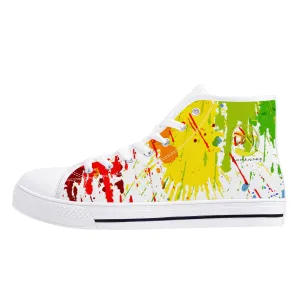 D25 High-Top Canvas Shoes - White Painted Colors