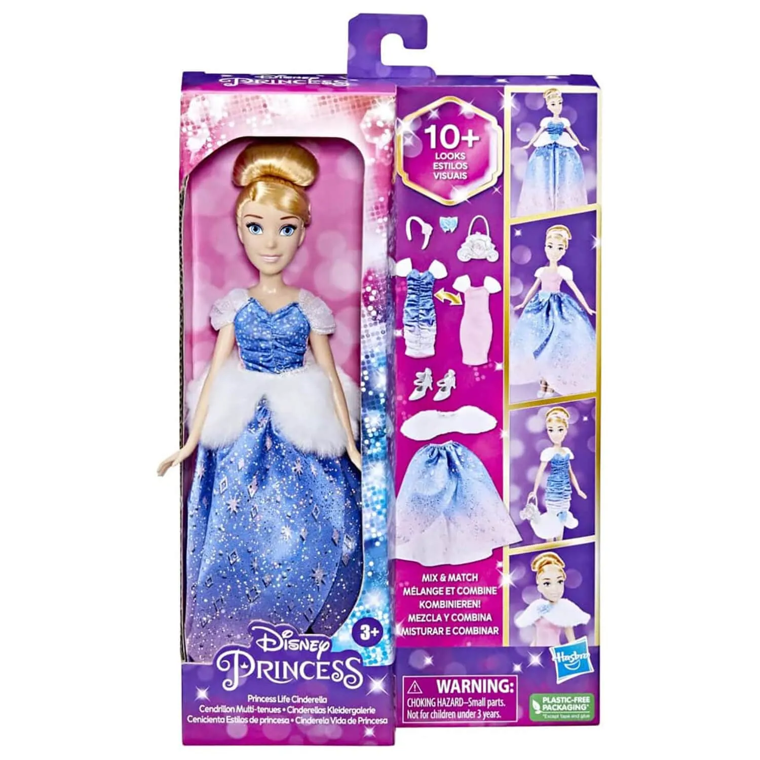 Disney Princess Life Cinderella Doll Mix Match 7 Accessories 28cm