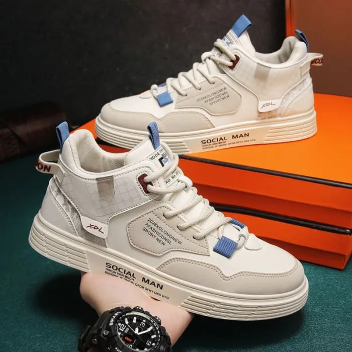 Luxury Designer Leather Platform Men Sneakers