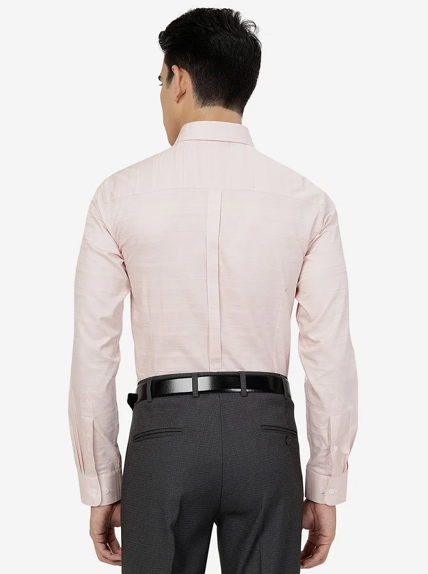 Peach Striped Slim fit Formal Shirt | JadeBlue