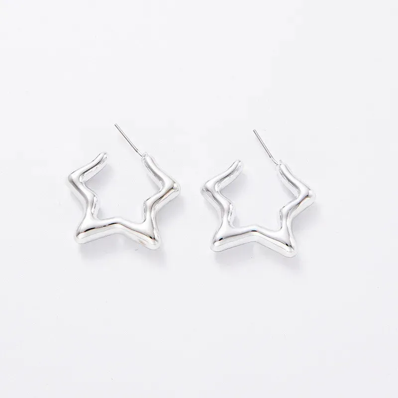 Steel Trend Hip Hop Gothic Big Star Punk Party Stainless Earring