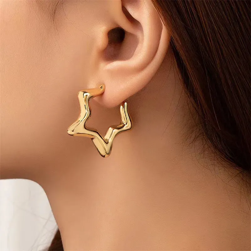 Steel Trend Hip Hop Gothic Big Star Punk Party Stainless Earring