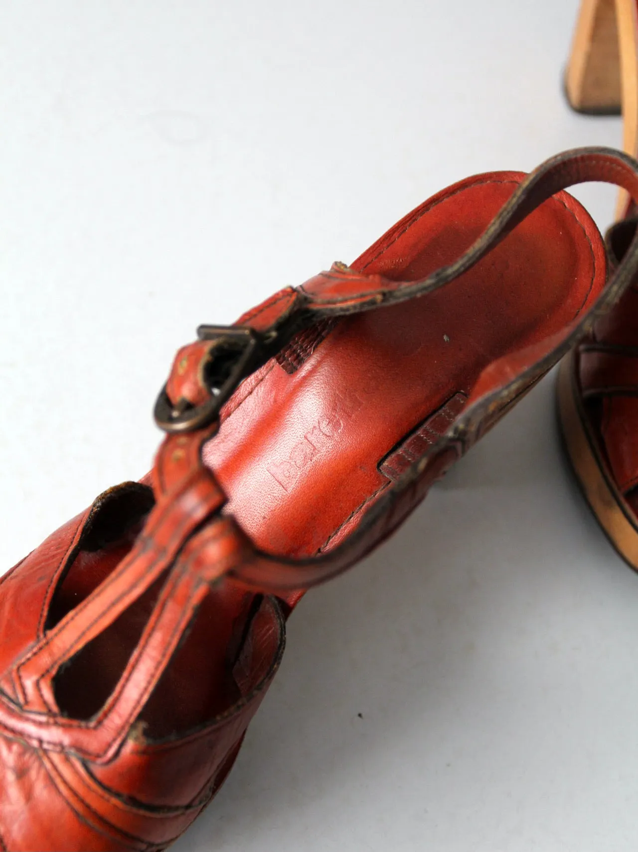 vintage 70s platform leather heels