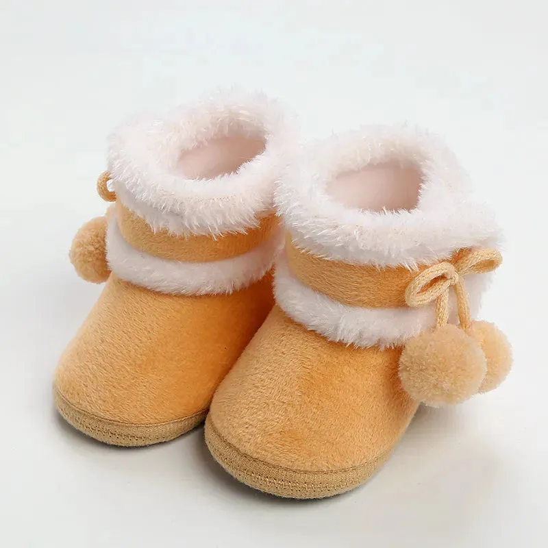 Winter Sweet Newborn Baby Girls Princess Winter Boots First Walkers Soft Soled Shoes - TGSH50684