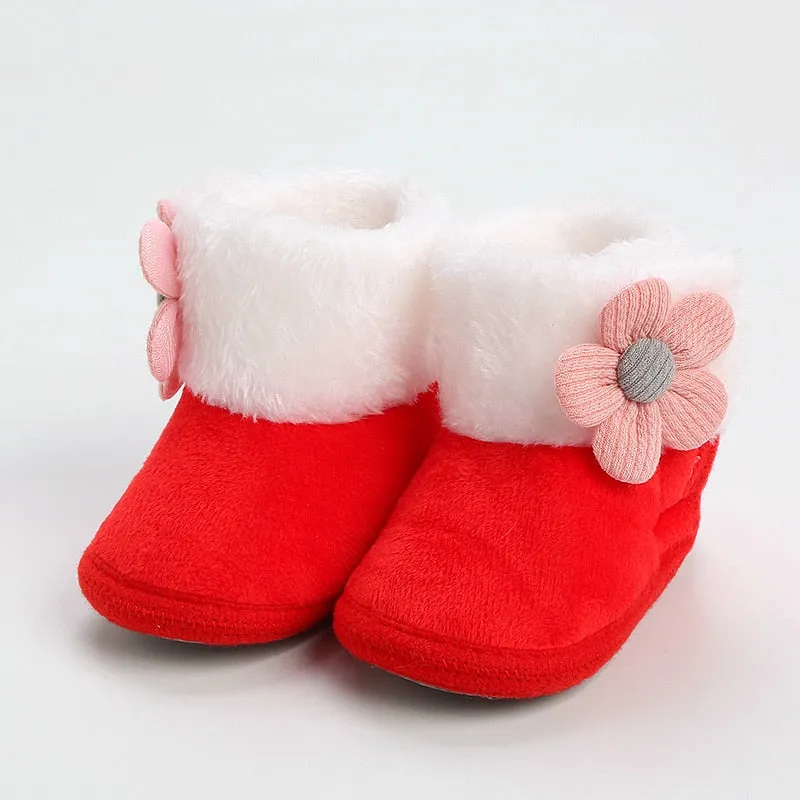 Winter Sweet Newborn Baby Girls Princess Winter Boots First Walkers Soft Soled Shoes - TGSH50684