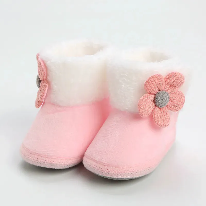 Winter Sweet Newborn Baby Girls Princess Winter Boots First Walkers Soft Soled Shoes - TGSH50684