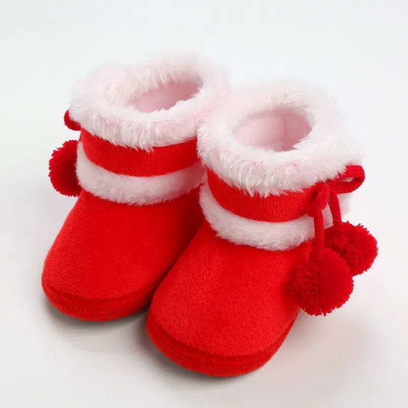 Winter Sweet Newborn Baby Girls Princess Winter Boots First Walkers Soft Soled Shoes - TGSH50684