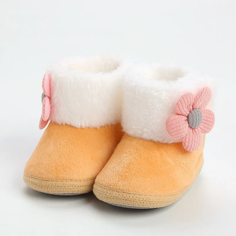 Winter Sweet Newborn Baby Girls Princess Winter Boots First Walkers Soft Soled Shoes - TGSH50684