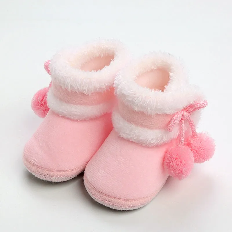 Winter Sweet Newborn Baby Girls Princess Winter Boots First Walkers Soft Soled Shoes - TGSH50684